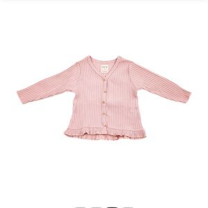 PLAY UP COTTON FRILL CARDIGAN 12m organic cotton